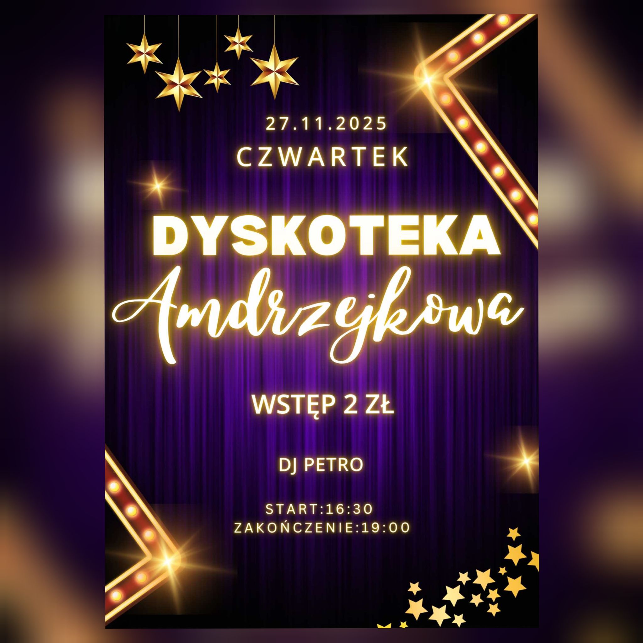 Plakat - Dyskoteka Andrzejkowa