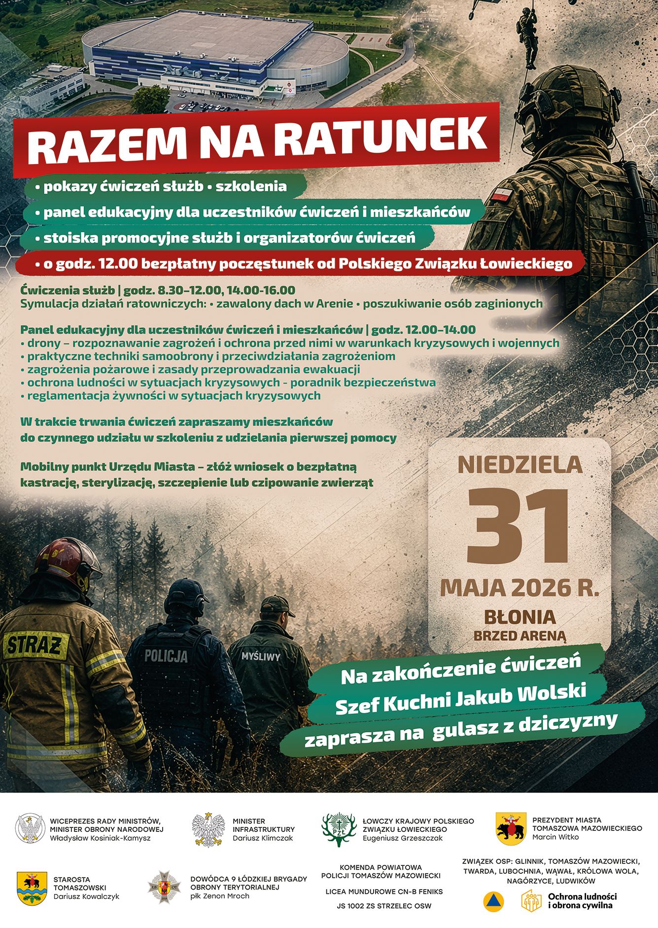 Razem na ratunek - plakat informujący o wydarzeniu