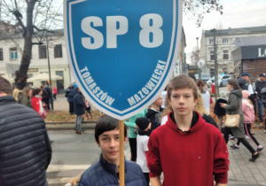 Reprezentacja SP8 na Tomaszowskim Biegu Niepodległości.