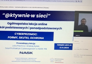 Ogólnopolska lekcja online „Cyberprzemoc: formy, skutki, ochrona”