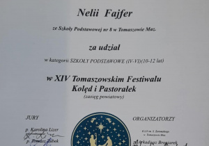 XIV Tomaszowski Festiwał Kolęd i Pastorałek