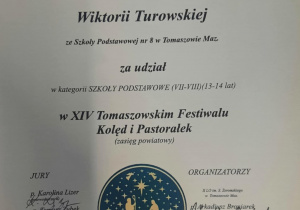 XIV Tomaszowski Festiwał Kolęd i Pastorałek