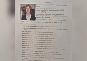 Plakat wyborczy kandydata do Samorządu Uczniowskiego na rok szkolny 2025/2026