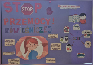 Plakat poświęcony tematyce przemocy rówieśniczej