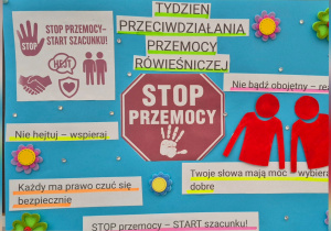 Plakat poświęcony tematyce przemocy rówieśniczej