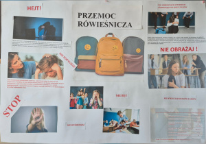 Plakat poświęcony tematyce przemocy rówieśniczej