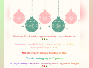 Plakat - Konkurs na najładniejszą świąteczną pracownię
