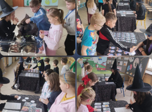 Dzieci uczestniczą w andrzejkowych wróżbach