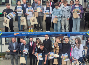 Wyróżnieni uczniowie w powiatowym konkursie fotograficznym „Inny punkt widzenia – Oblicza wiosny”.