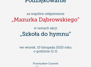 „Szkoła do hymnu”.