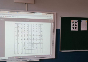 Na tablicy wyświetlony jest alfabet Braille'a