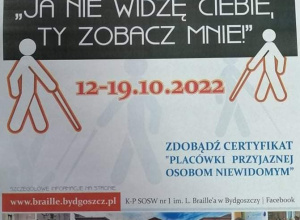 Międzynarodowy Dzień Białej Laski „Ja nie widzę Ciebie, Ty zobacz mnie!”