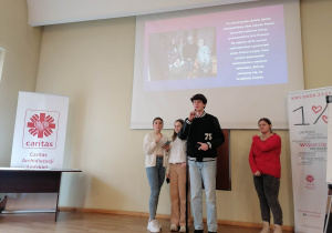 Podsumowanie projektu - „Dobra jest więcej" w siedzibie Caritas Archidiecezji Łódzkiej.