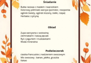 Jadłospis 6.10.2025 r.