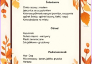 Jadłospis 9.10.2025 r.