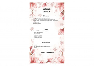 Jadłospis 26.02.2026 r.
